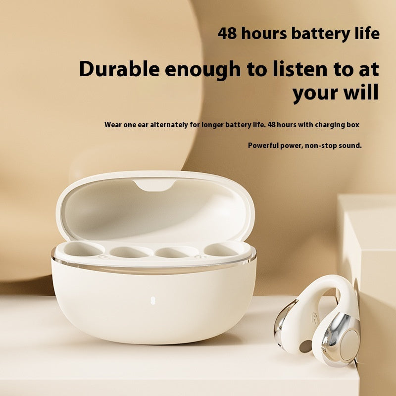 Wireless Sports Bluetooth Earbuds - Waterproof Clip-On Headphones with Voice Control