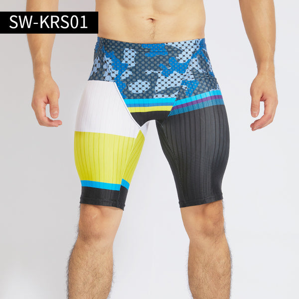 Stylish Men's Five Point Boxer Swimming Trunks - Quick Dry Polyester Swim Shorts