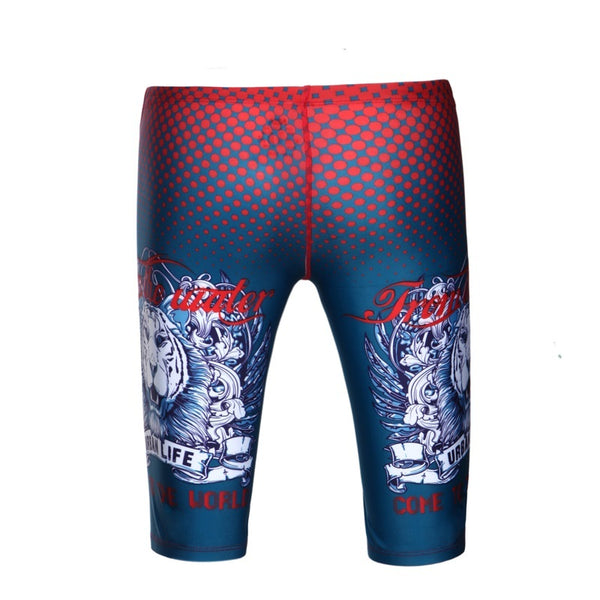 Digital Print Swimming Trunks - Seamless Stitching Men's Swim Shorts