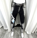 Jeans déchirés en os humains pour hommes