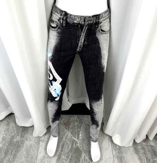 Jeans déchirés en os humains pour hommes