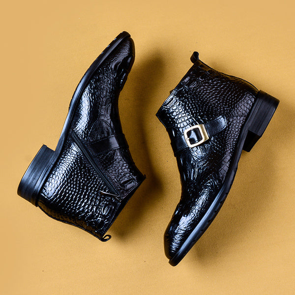 Premium Men's High-Top British Style Formal Leather Dress Shoes - Classic Oxford Design