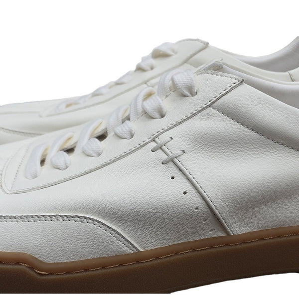 Premium Cowhide Men's Casual Leather Sneakers - Breathable Height-Increasing Shoes