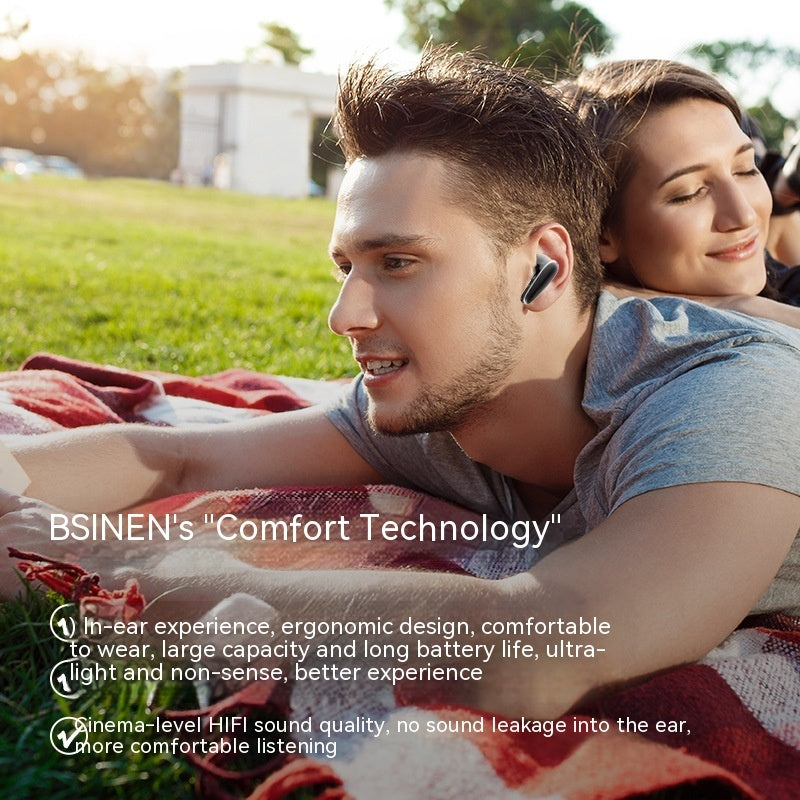 Semi-In-Ear Bluetooth 5.3 Headset - ENC Noise Reduction with Digital Display