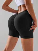 Premium V-Shape High-Rise Gym Shorts - Seamless Scrunch Design for Women