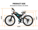 High-Performance Electric Mountain Bike - 26" 500W Motor, 48V 15AH Battery, Front Suspension & Dual Disc Brakes