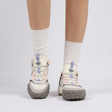 Women's Fashion Outdoor Casual Shoes - Comfortable Walking Sneakers with Tether Closure