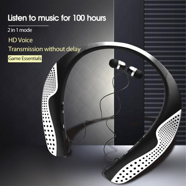 Wireless Bluetooth 5.0 Sports Neckband Headphones - 100H Playtime Gaming Earbuds
