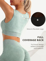 Premium Women's Sports Bra - Removable Padded Workout Crop Top for Yoga, Gym & Running