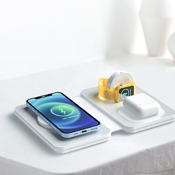 Premium 3-in-1 Foldable Wireless Charging Station - Aluminum Alloy Design