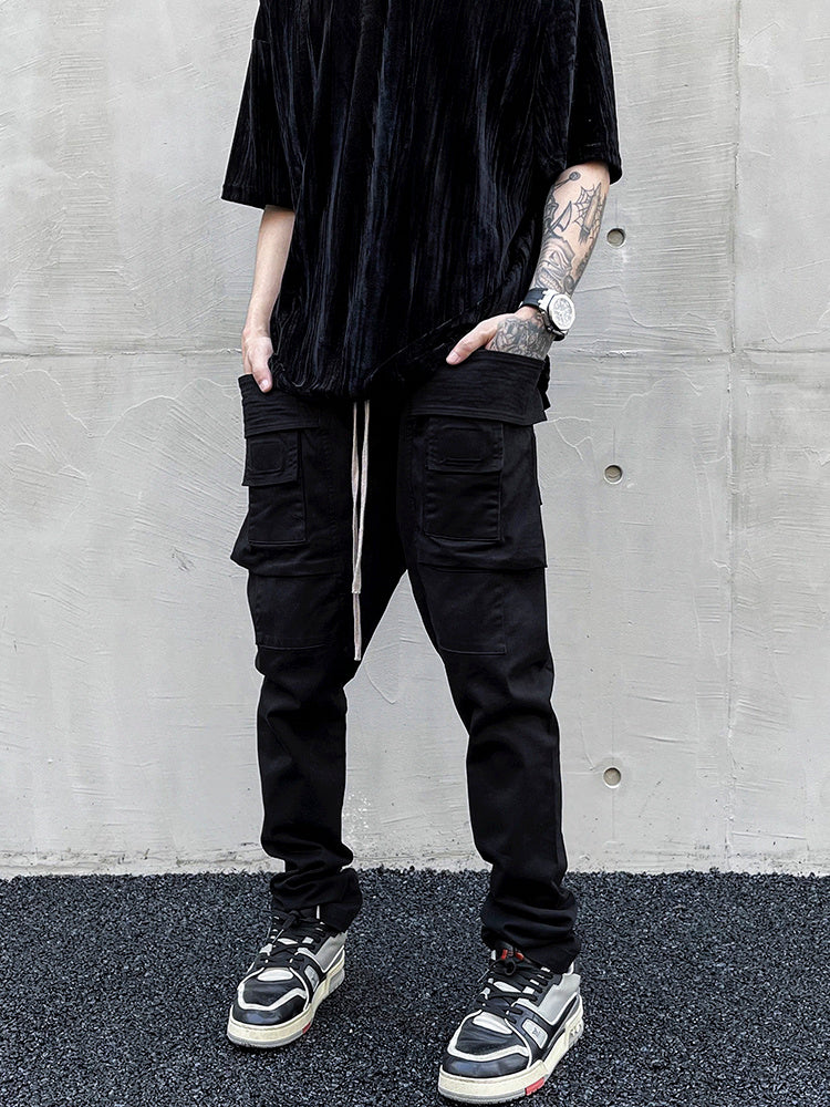 Versatile Cotton Canvas Cargo Overalls - Men's Straight-Leg Workwear