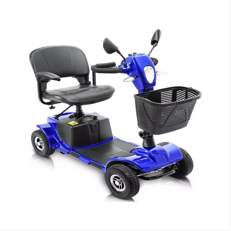 Premium 4-Wheel Electric Mobility Scooter - Foldable Travel Scooter with LED Lights for Seniors