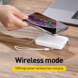 Premium 10000mAh Wireless Power Bank with LED Digital Display - Compact Fast Charging Portable Battery