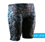 Professional Men's Swimming Trunks - Five-Point Polyester Swimwear for Large Sizes
