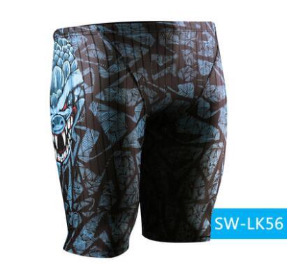 Professional Men's Swimming Trunks - Five-Point Polyester Swimwear for Large Sizes