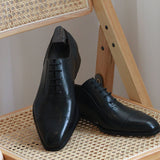 Men's Premium British Oxford Leather Dress Shoes - Classic Formal Business Footwear