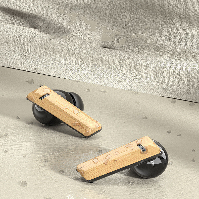 Wireless Bluetooth Earbuds - Wood Grain Design with Noise Canceling & 120H Battery Life