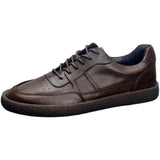 Premium Leather Sneakers - Breathable Low Top Vintage Men's Casual Shoes