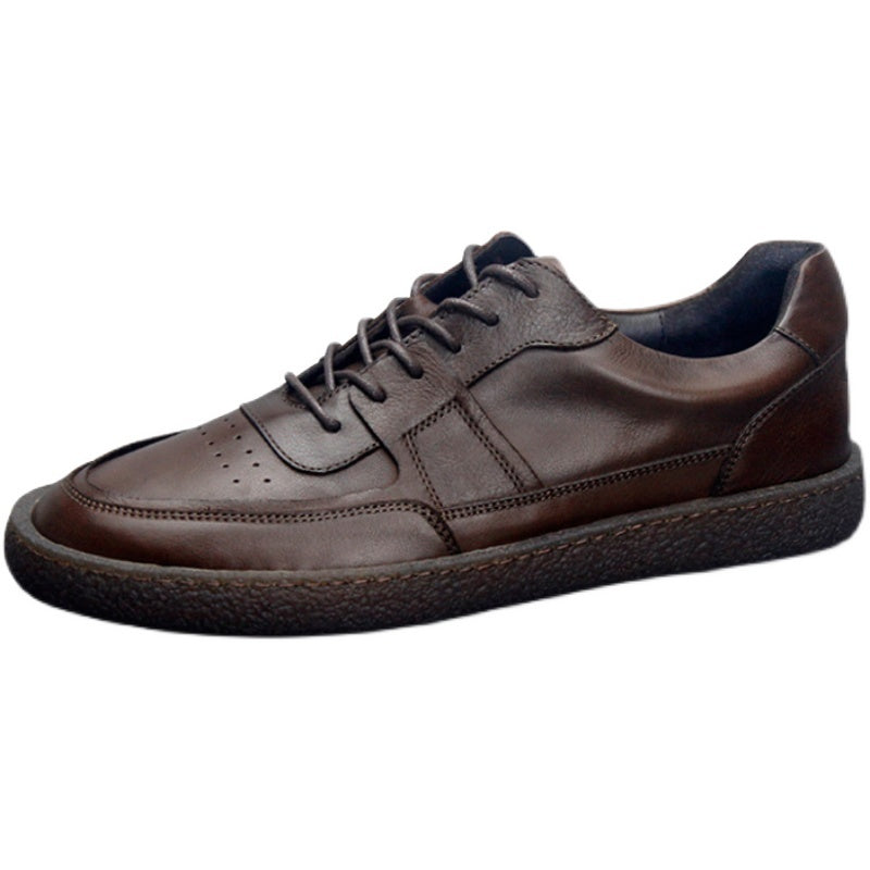 Premium Leather Sneakers - Breathable Low Top Vintage Men's Casual Shoes