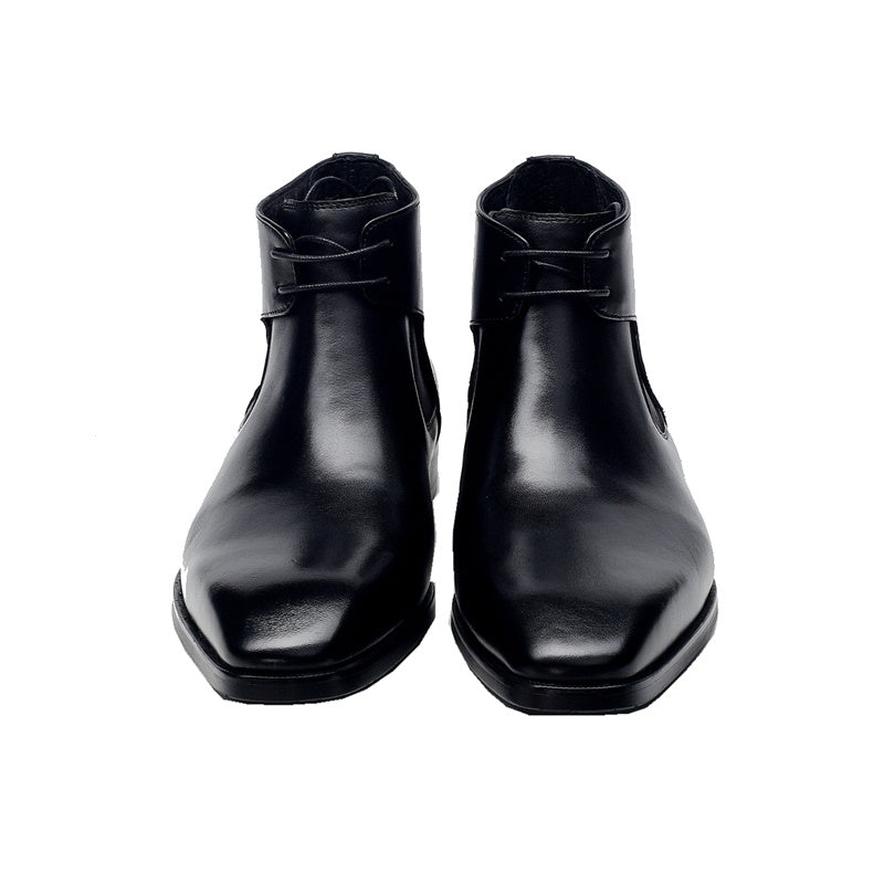 Premium Men's High-Top Carved Martin Boots - Genuine Leather Oxford Style