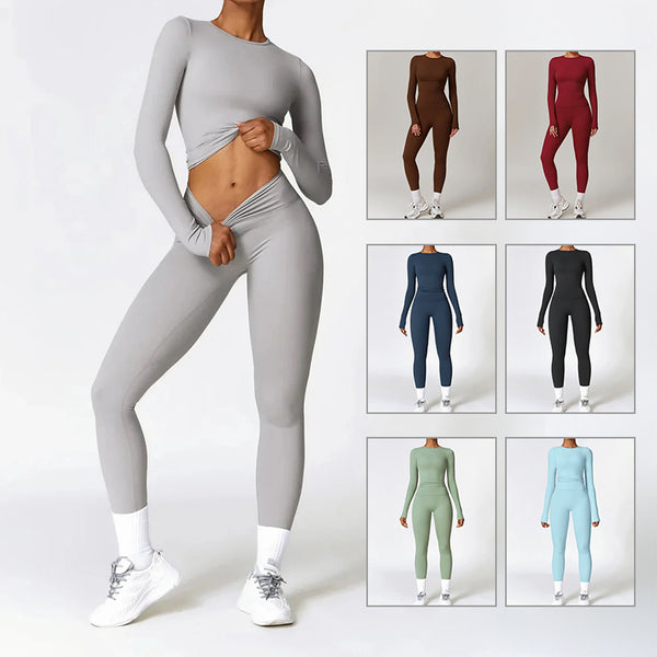 Women's Premium Brushed Yoga Set - Quick-Dry Fitness Tracksuit