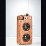 Premium Wood Grain Bluetooth Speaker - Wireless Dual Audio with Card Slot