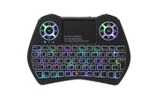 Wireless RGB Backlit Mini Keyboard with Touchpad - 3-in-1 Gaming Remote Control