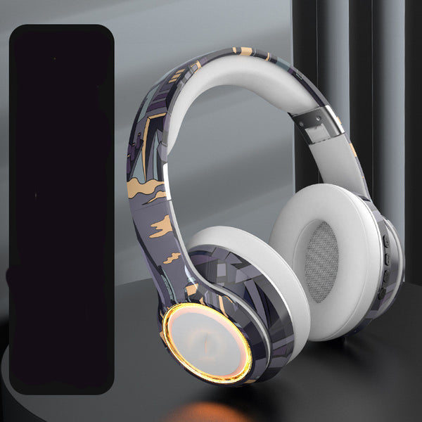 Wireless Bluetooth 5.2 Headphones with LED Illumination - 1800mAh Long Battery Life
