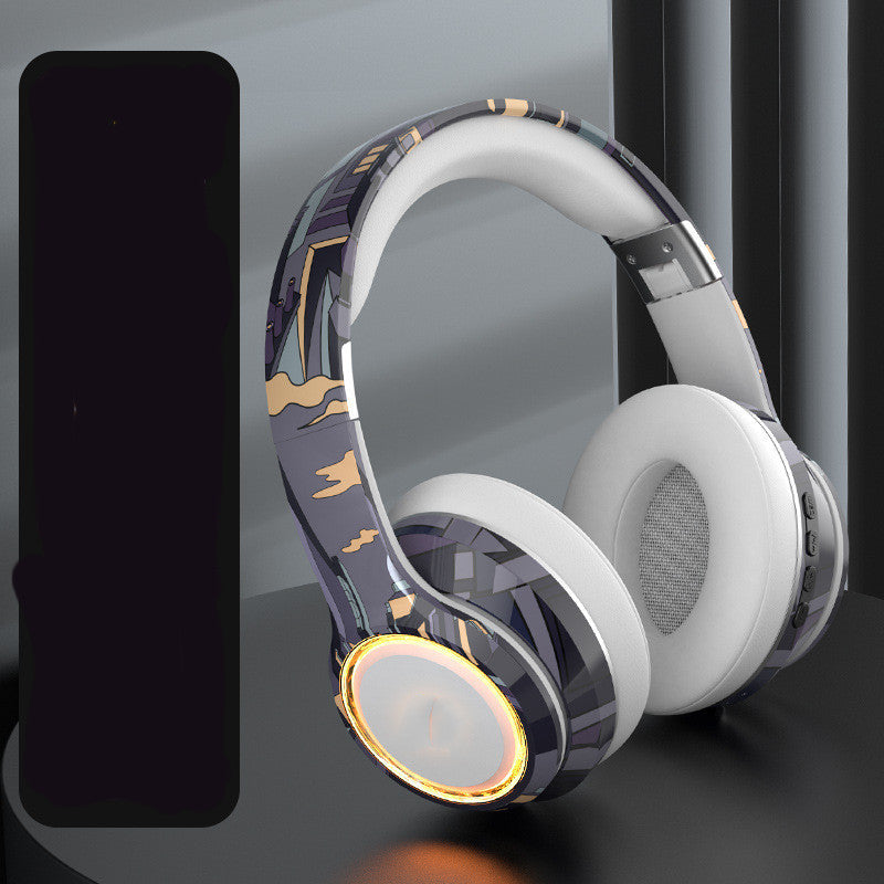 Wireless Bluetooth 5.2 Headphones with LED Illumination - 1800mAh Long Battery Life