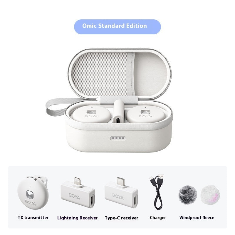 Professional Wireless Lavalier Microphone System - Dual Transmitter Clip-On Mic for Content Creation