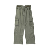 Vintage Washed Denim Overalls - Loose Straight Leg Men's Cargo Pants
