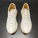 Premium Genuine Leather Men's Breathable Hollow Platform Casual Shoes - High-End Comfort & Style