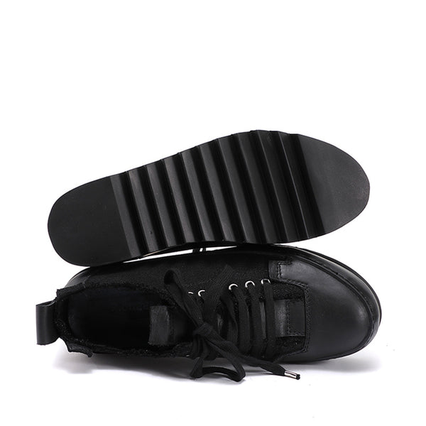 Premium Handcrafted Leather Canvas Breathable Men's Shoes - Niche Design Comfort Footwear