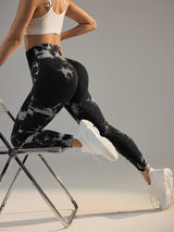 Premium 5-Piece Tie-Dye Yoga Leggings Set - High-Performance Fitness Collection