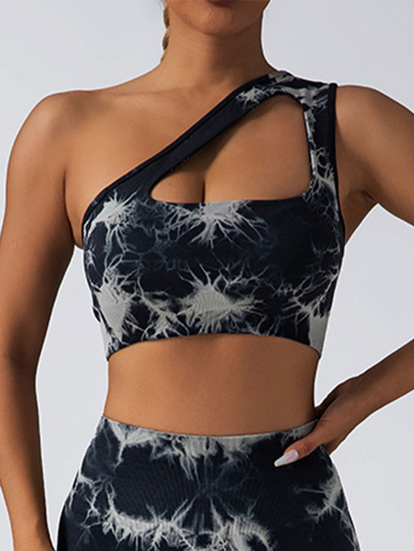 Premium Seamless One-Shoulder Sports Bra & Scrunch Butt Lifting Leggings Set - Complete Gym Outfit