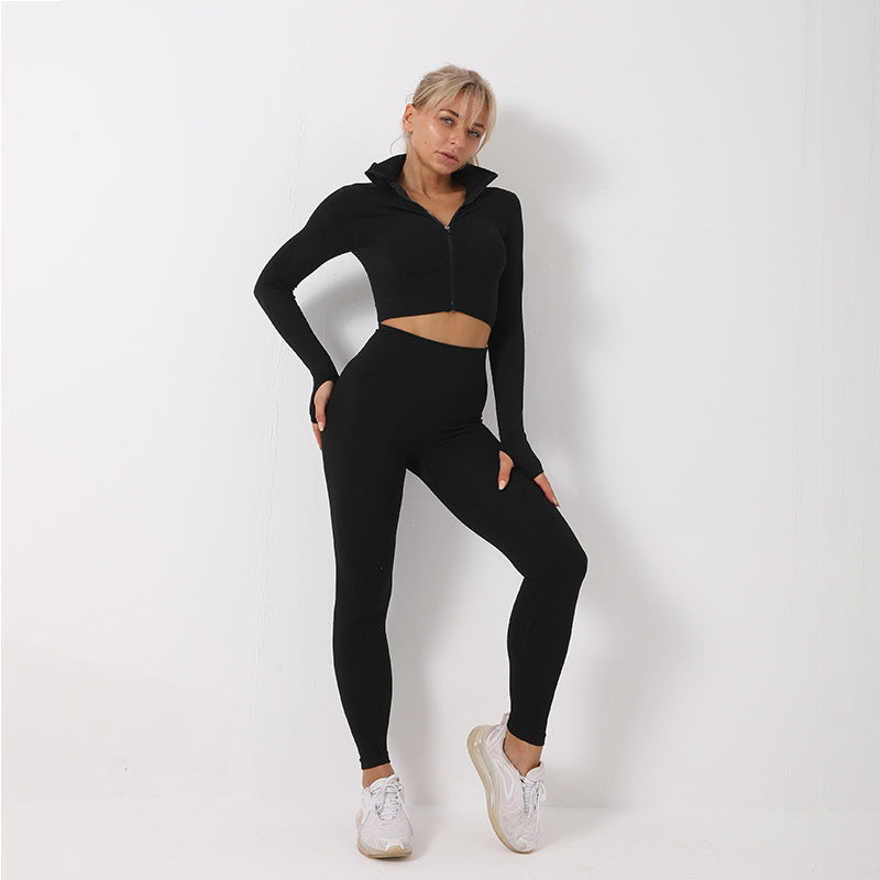 Premium 3-Piece Seamless Yoga Set - High-Performance Activewear Collection