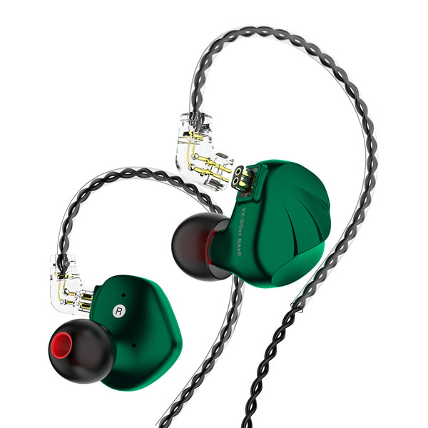 TRN VX Professional Hybrid In-Ear Earphones - 6BA+1DD Drivers with Detachable Cable