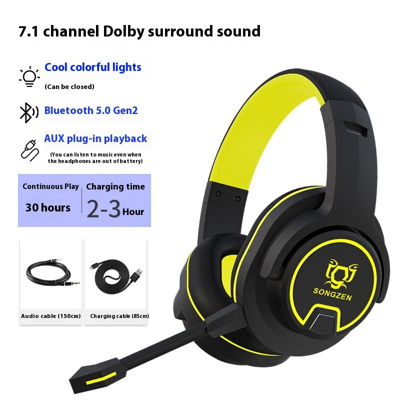 Wireless Gaming Headset with Microphone - E-Sports Noise Reduction Bluetooth Headphones
