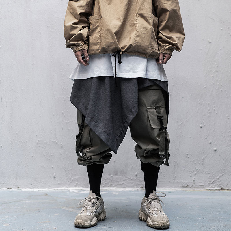 Urban Street Style Cargo Overalls - Men's Loose Fit Hip Hop Pants