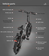 Premium Foldable Fat Tire Electric Bike - 20x4.0 Inch 48V Extended Range E-Bike with Dual Disc Brakes