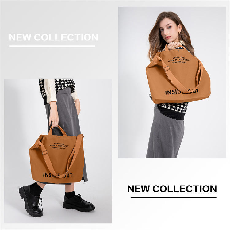 Stylish Black Canvas Tote Bag - Large Capacity Women's Shoulder Bag