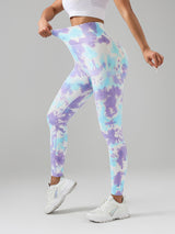 Premium High-Waisted Drip-Dye Yoga Leggings - 2 Pack Performance Set