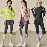 Premium Women's Athletic Yoga Set - Long Sleeve Running & Tennis Suit