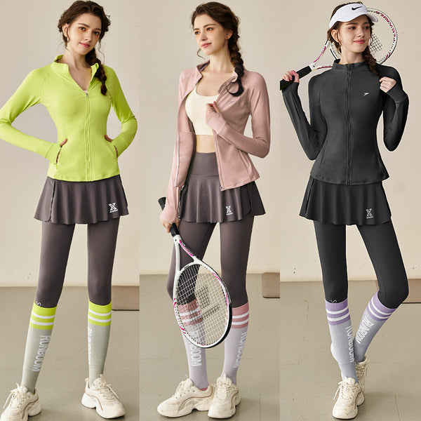 Premium Women's Athletic Yoga Set - Long Sleeve Running & Tennis Suit