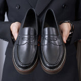 Sophisticated Business Casual Leather Shoes for Men - Breathable Comfort