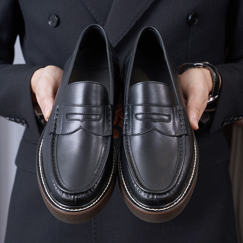 Sophisticated Business Casual Leather Shoes for Men - Breathable Comfort