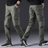 Men's Cotton Cargo Pants - Multi-Pocket Outdoor Casual Trousers