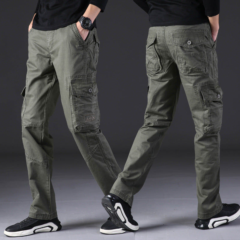 Men's Cotton Cargo Pants - Multi-Pocket Outdoor Casual Trousers