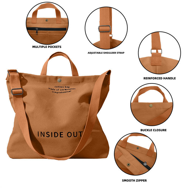 Stylish Black Canvas Tote Bag - Large Capacity Women's Shoulder Bag