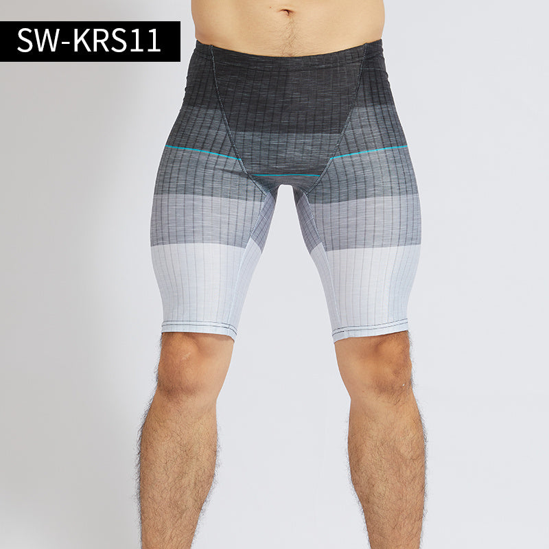 Stylish Men's Five Point Boxer Swimming Trunks - Quick Dry Polyester Swim Shorts